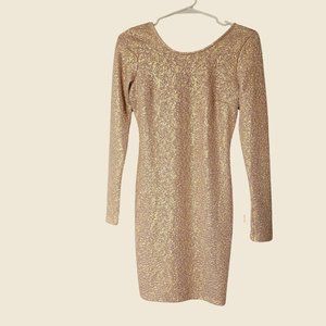 Gold Infused Long Sleeved Bodycon Dress